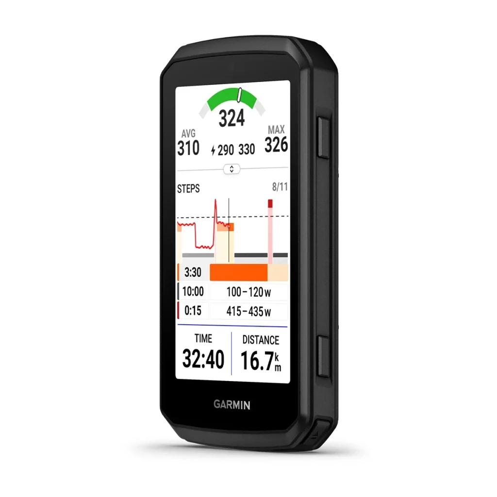 Pantalla del Garmin Edge 1060 mostrando datos de un entrenamiento