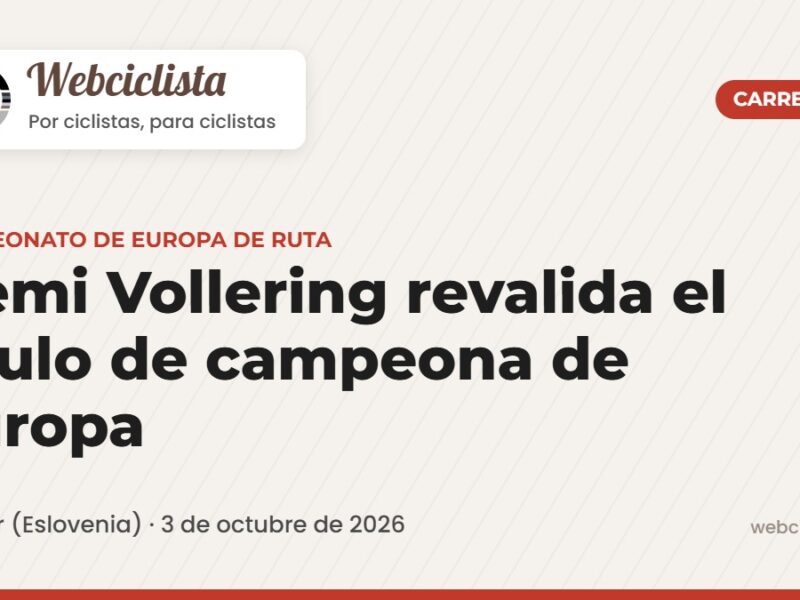 Demi Vollering revalida el título de campeona de Europa