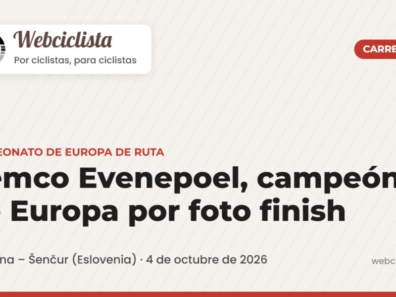 Remco Evenepoel, campeón de Europa tras ganar a Ciccone por foto finish